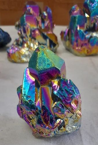 Crystal Agate1/4pound Rainbow Flame Aura Quartz Titanium Crystal