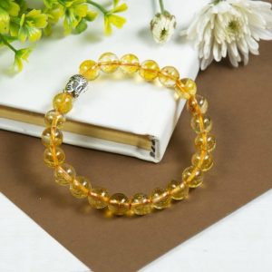 Citrine Round Beads Bracelet
