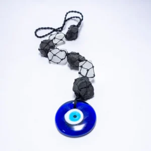 Selenite, Black Tourmaline Door Hangers with Evil Eye| Protection| Shielding| Cleansing