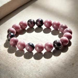 Rhodonite Round Stone Elastic Bracelet